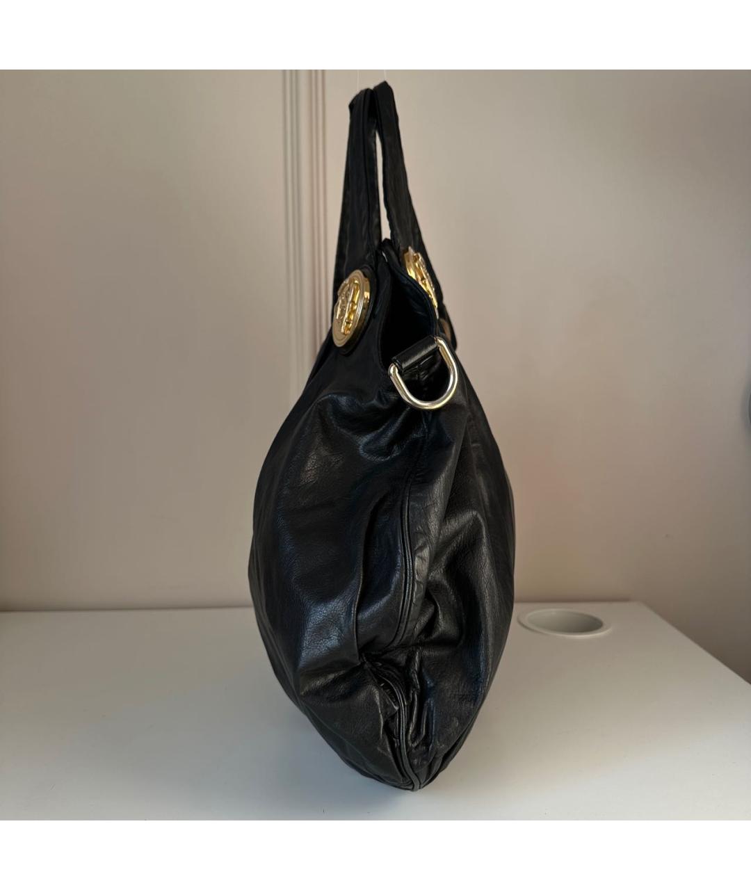 GUCCI Черная кожаная сумка тоут, фото 3