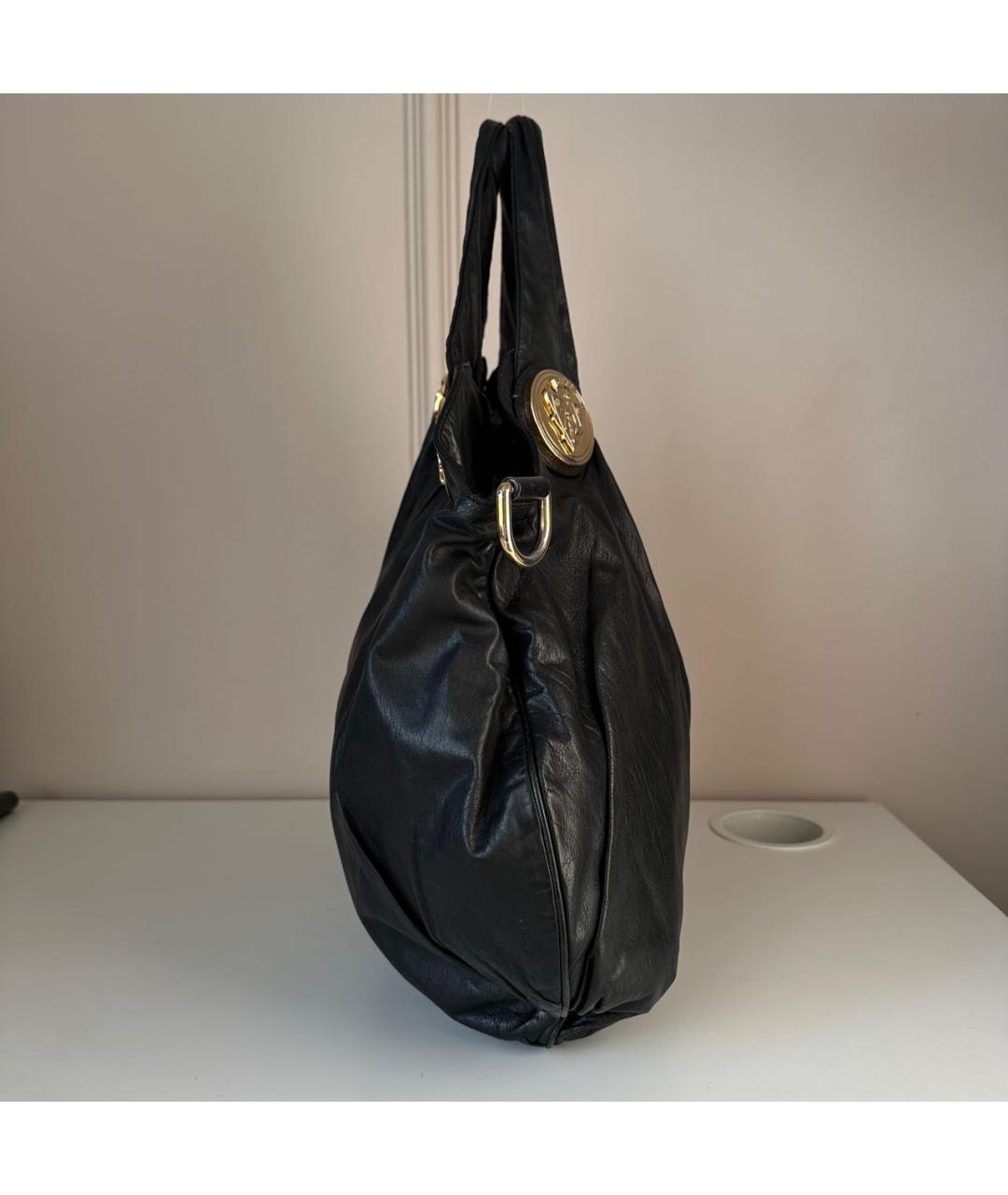 GUCCI Черная кожаная сумка тоут, фото 4