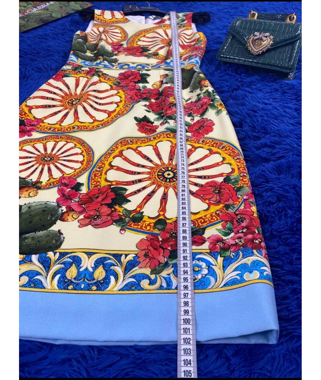DOLCE&GABBANA Мульти вискозное коктейльное платье, фото 4