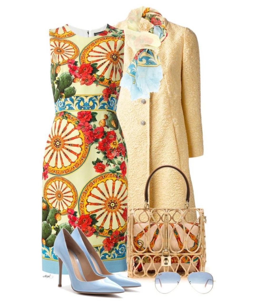 DOLCE&GABBANA Мульти вискозное коктейльное платье, фото 2