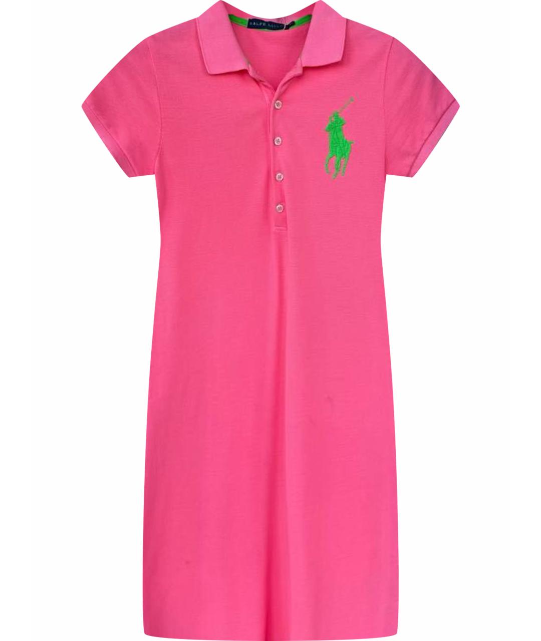 RALPH LAUREN Фуксия хлопковое повседневное платье, фото 1