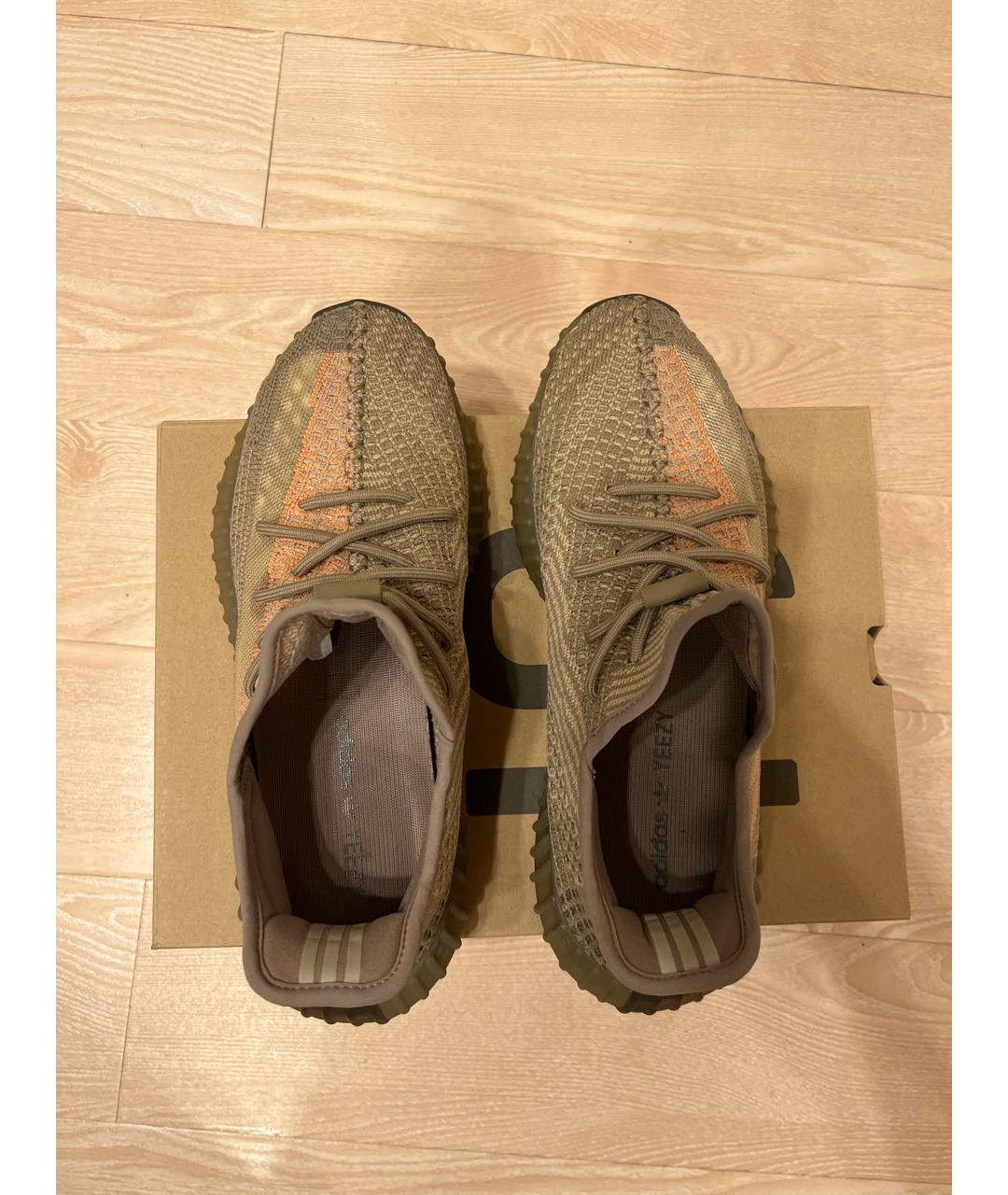 ADIDAS YEEZY Бежевые синтетические низкие кроссовки / кеды, фото 3