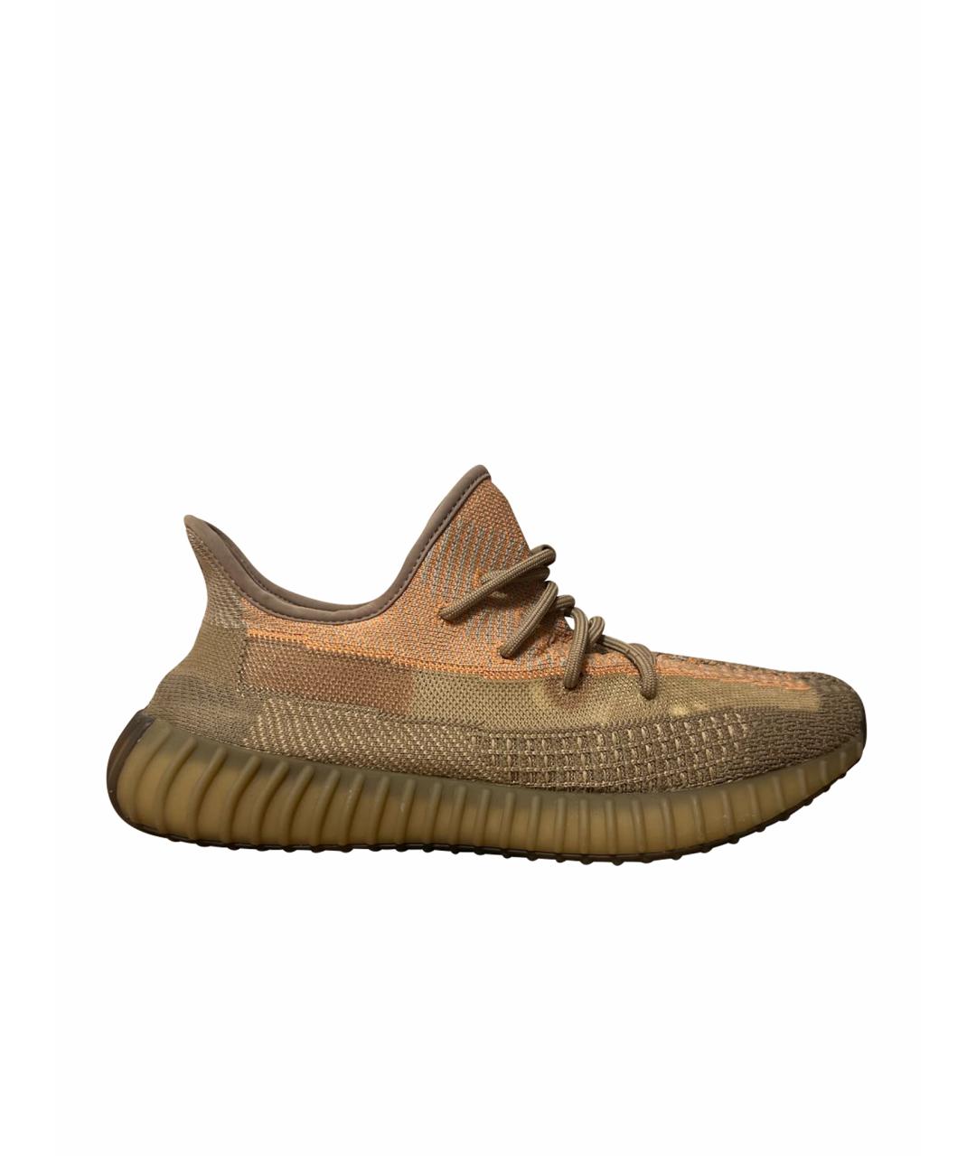 ADIDAS YEEZY Бежевые синтетические низкие кроссовки / кеды, фото 1
