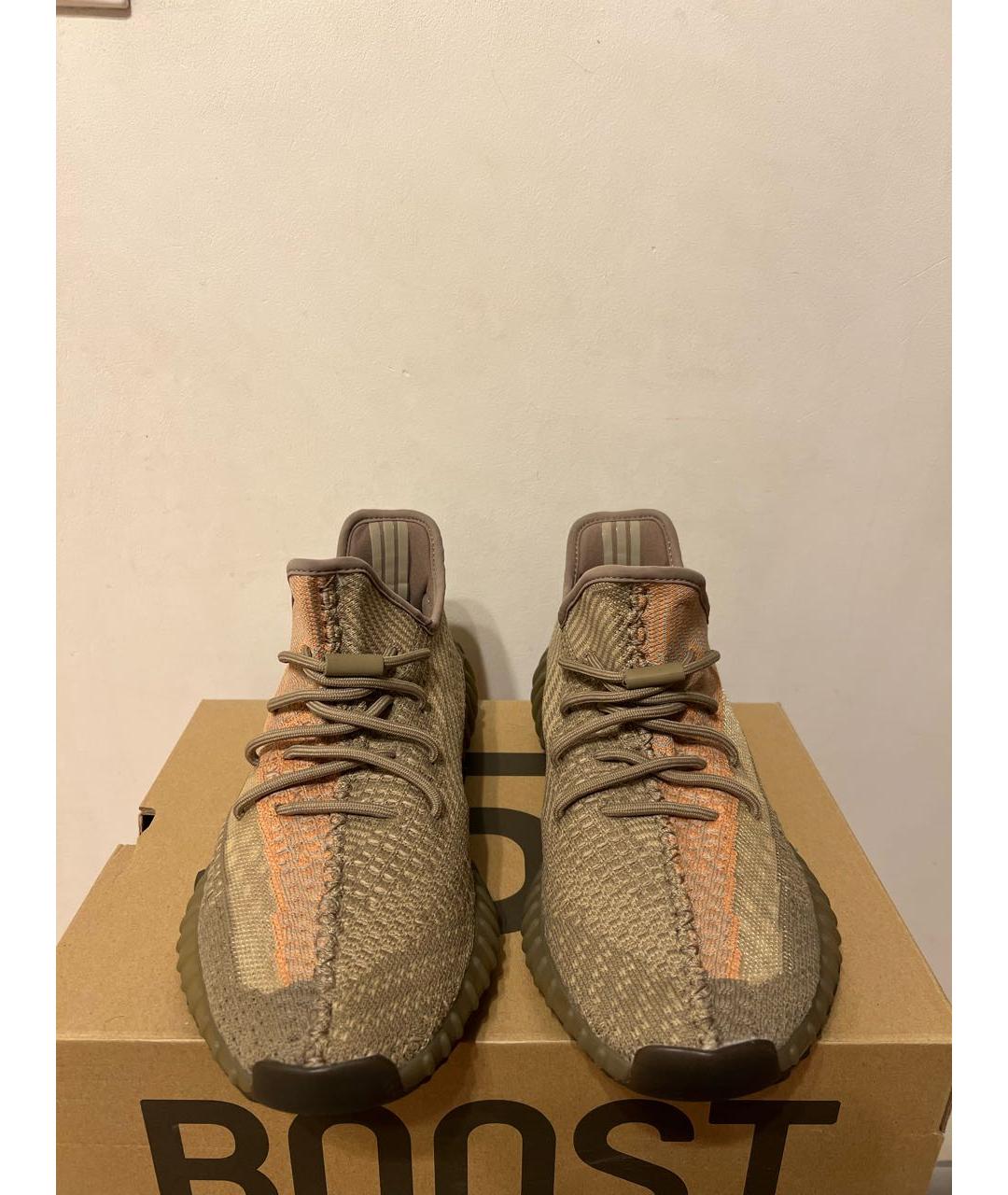 ADIDAS YEEZY Бежевые синтетические низкие кроссовки / кеды, фото 2