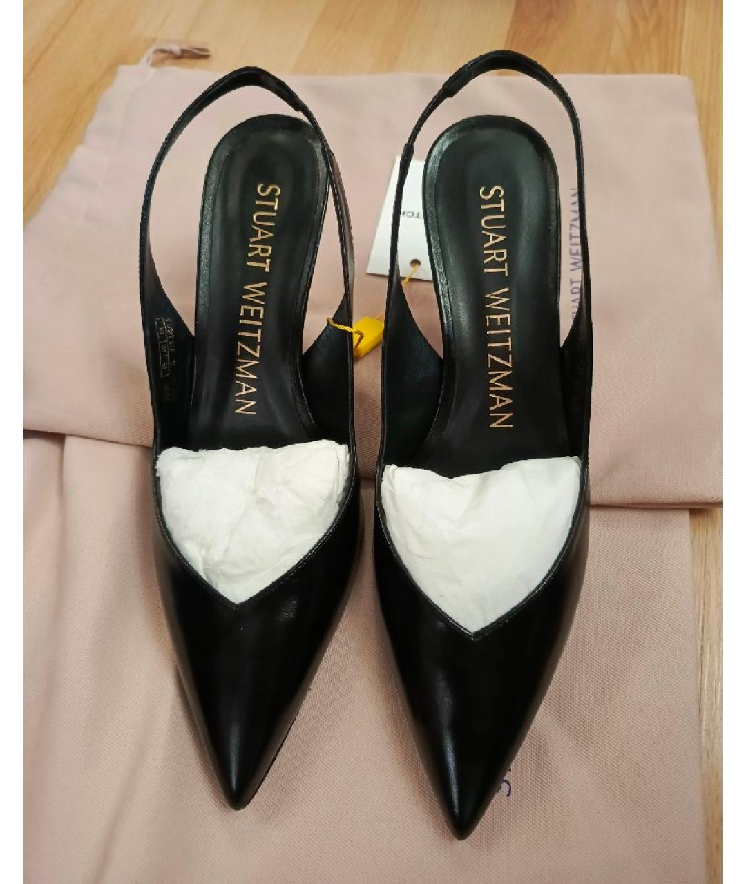 STUART WEITZMAN Черные кожаные туфли, фото 3