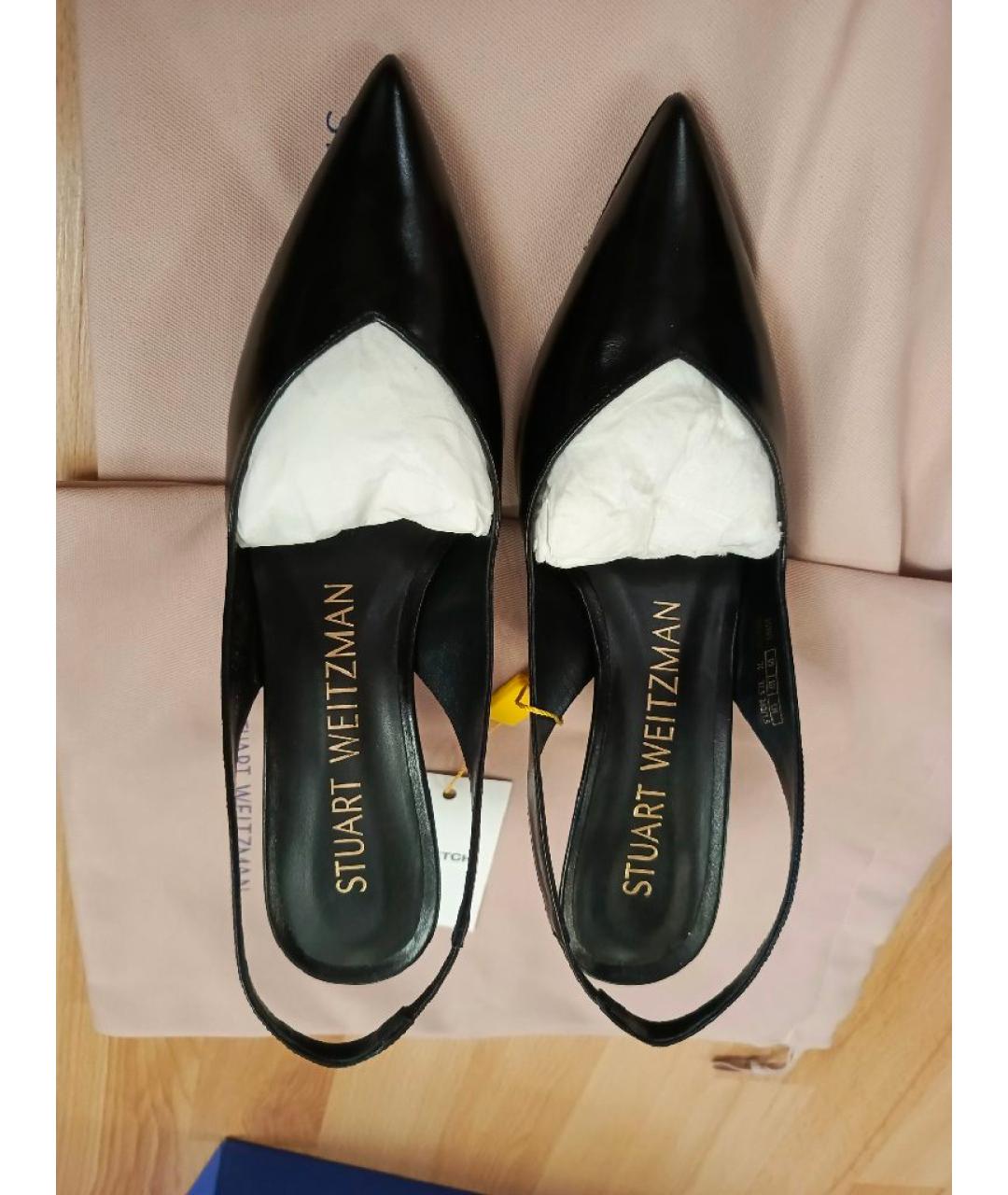 STUART WEITZMAN Черные кожаные туфли, фото 4