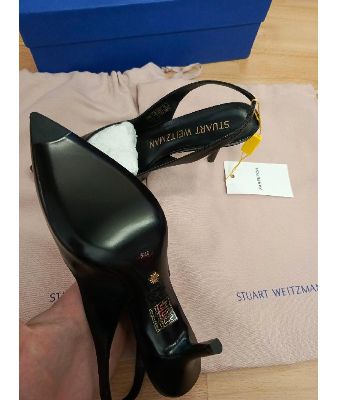 STUART WEITZMAN Черные кожаные туфли, фото 6