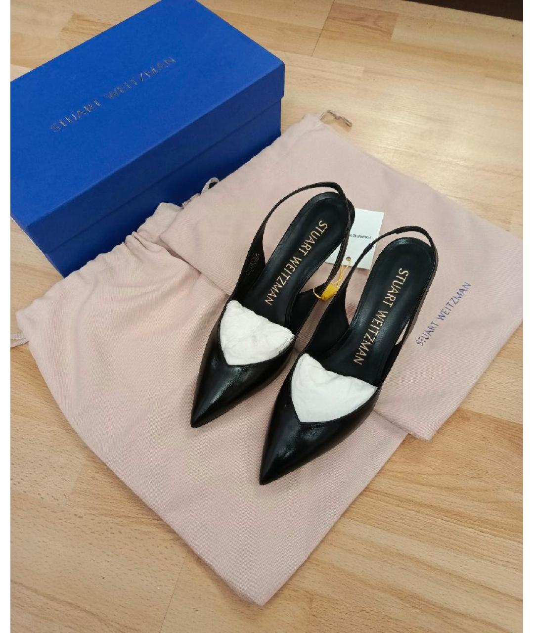 STUART WEITZMAN Черные кожаные туфли, фото 5