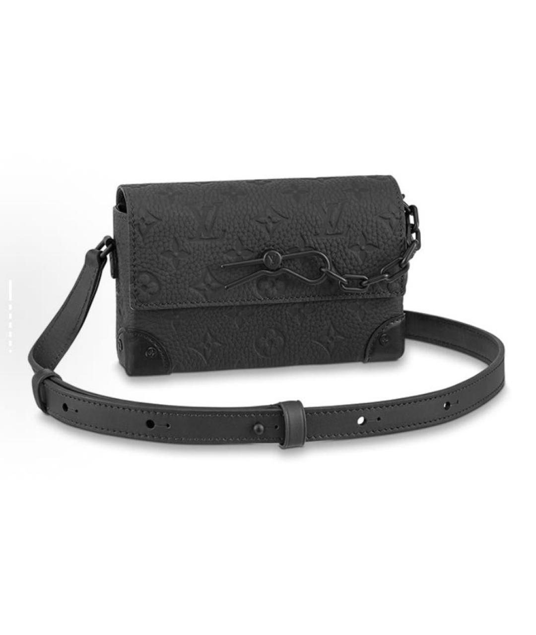 LOUIS VUITTON Черная кожаная сумка на плечо, фото 1
