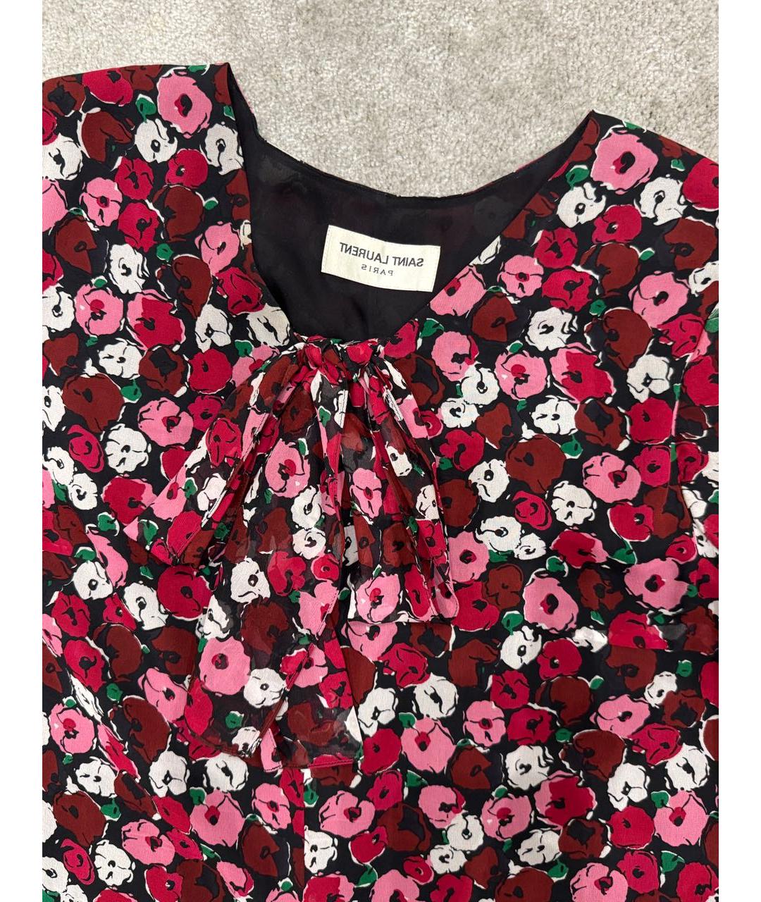 SAINT LAURENT Красное шелковое коктейльное платье, фото 3