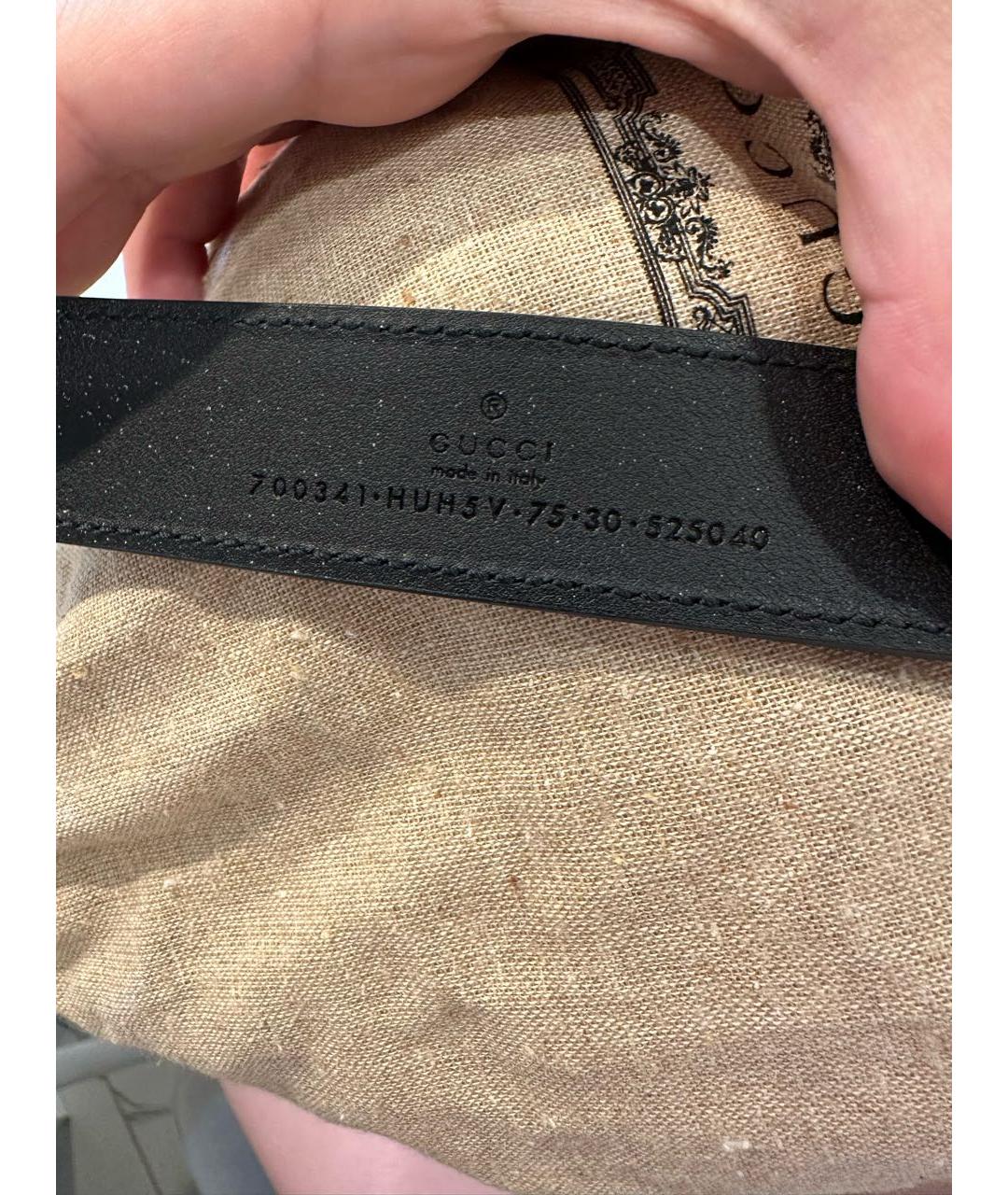 GUCCI Черный кожаный ремень, фото 4