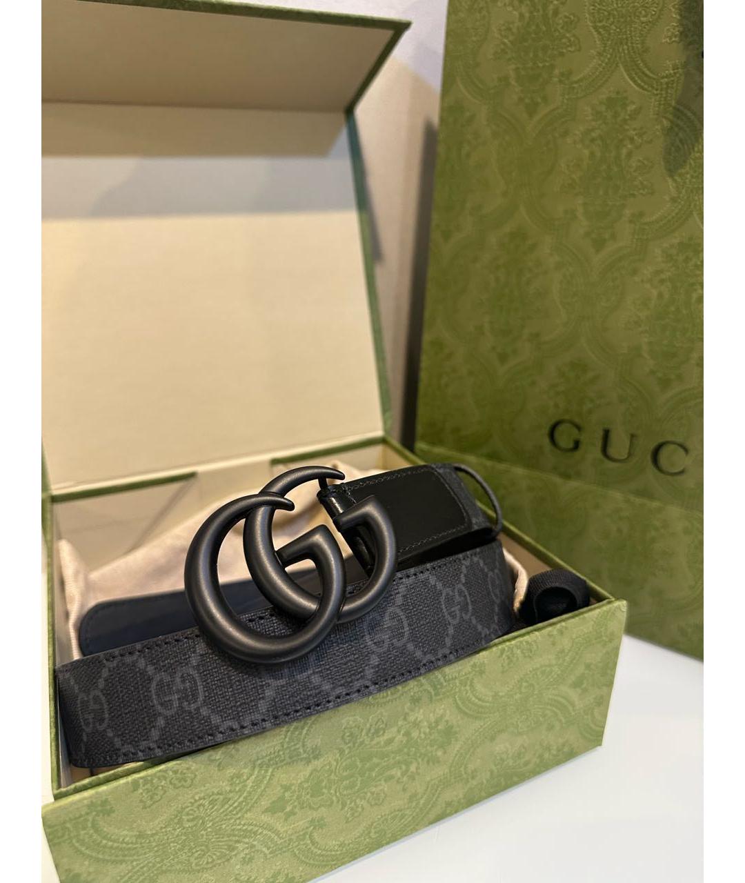 GUCCI Черный кожаный ремень, фото 2