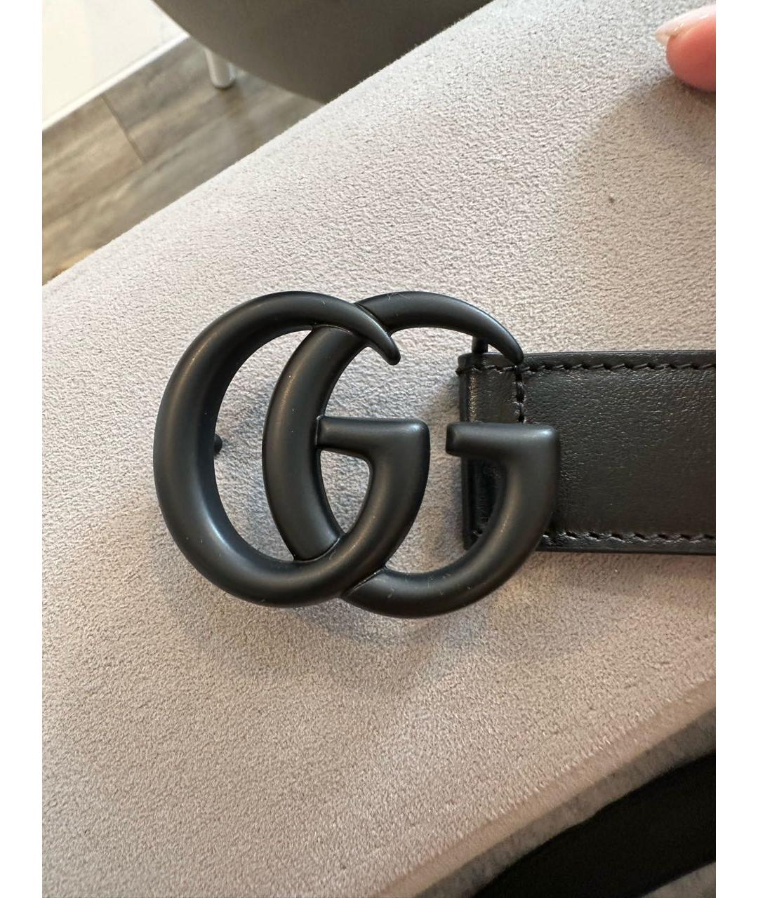GUCCI Черный кожаный ремень, фото 3