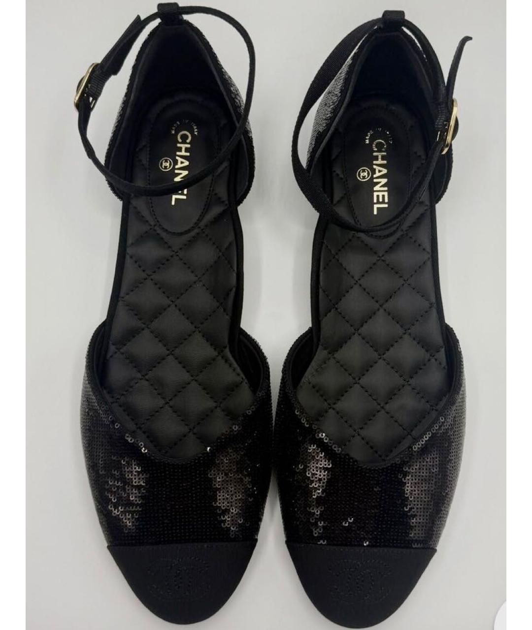 CHANEL Черные кожаные балетки, фото 9