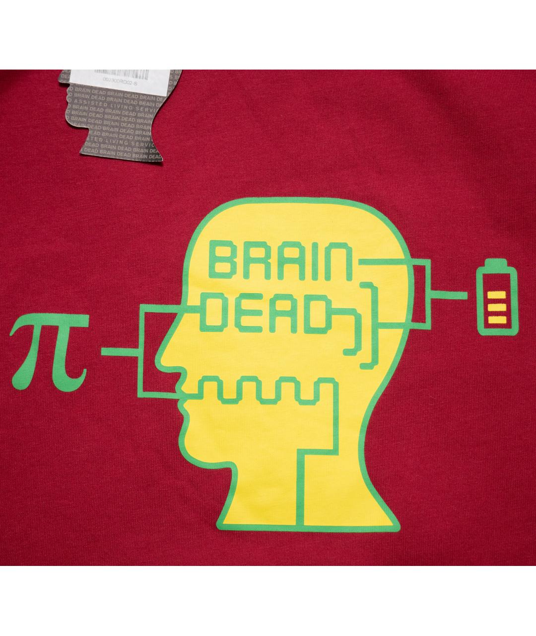 Brain Dead Бордовая хлопковая футболка, фото 3