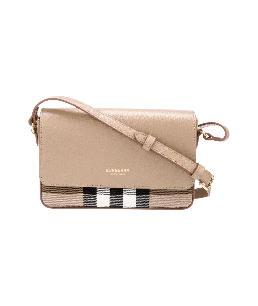 BURBERRY Бежевая кожаная сумка через плечо, фото 1
