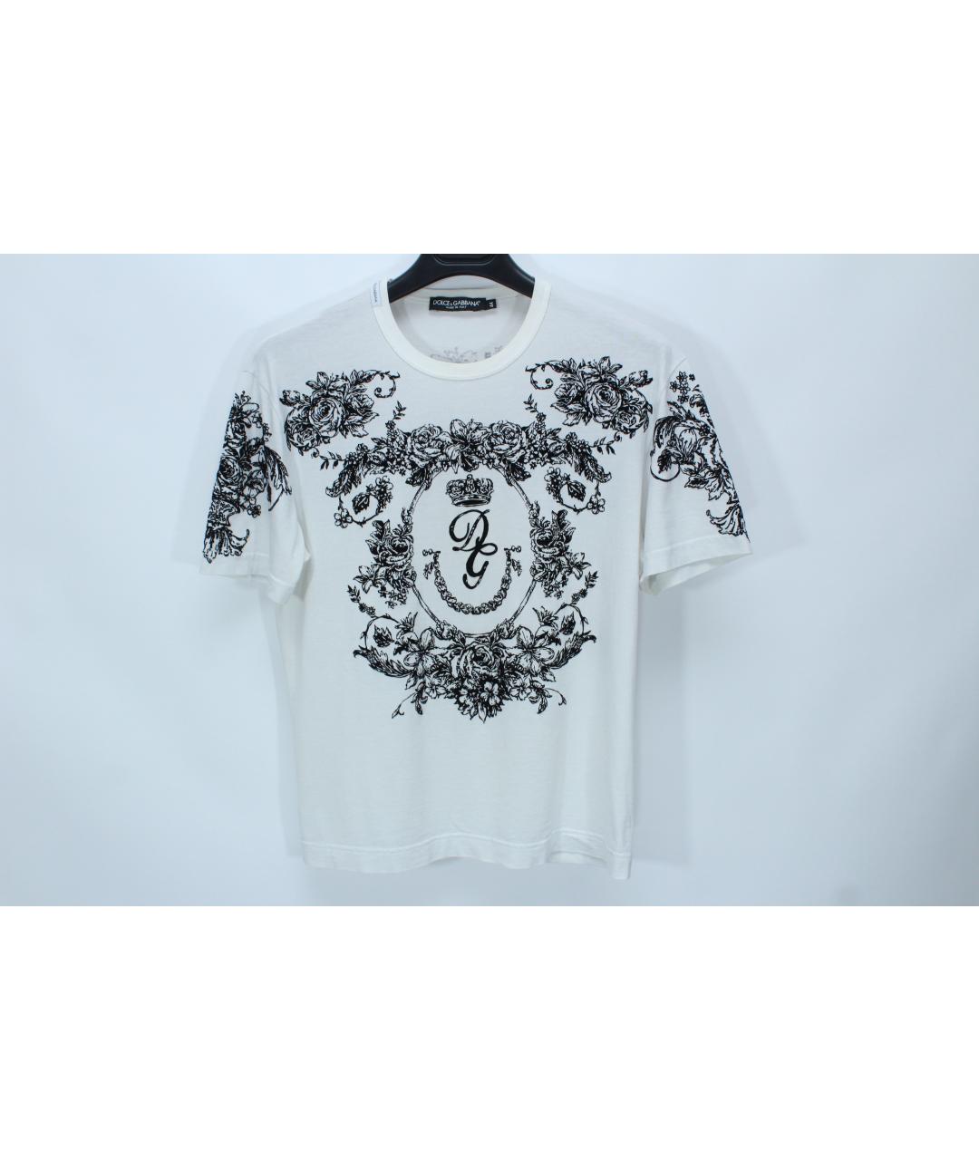 DOLCE&GABBANA Белая хлопковая футболка, фото 3
