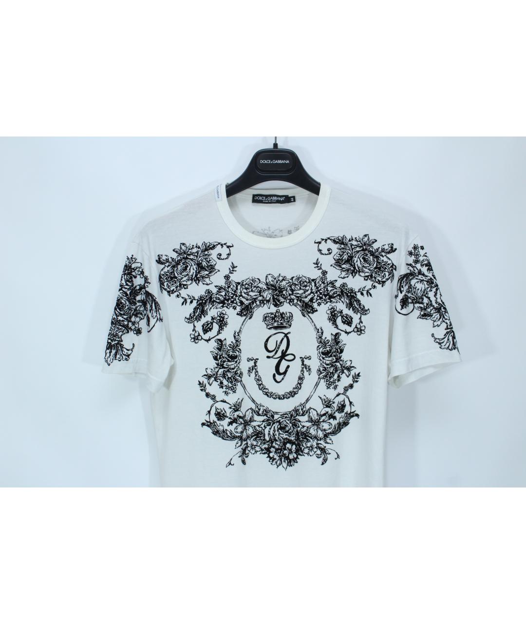 DOLCE&GABBANA Белая хлопковая футболка, фото 4