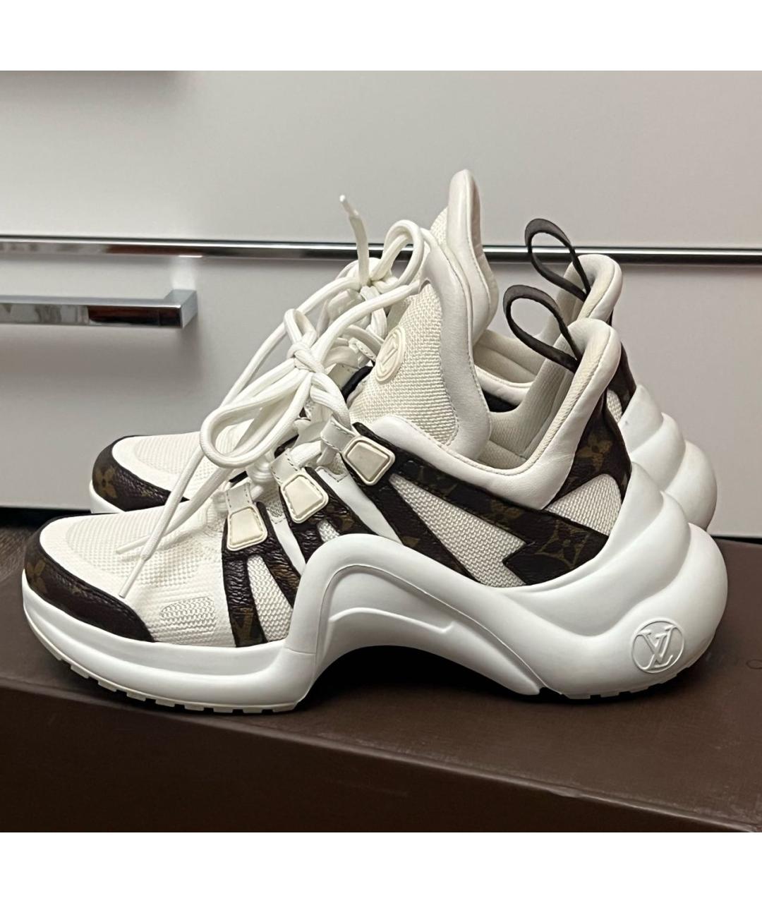 LOUIS VUITTON Белые текстильные кроссовки, фото 6