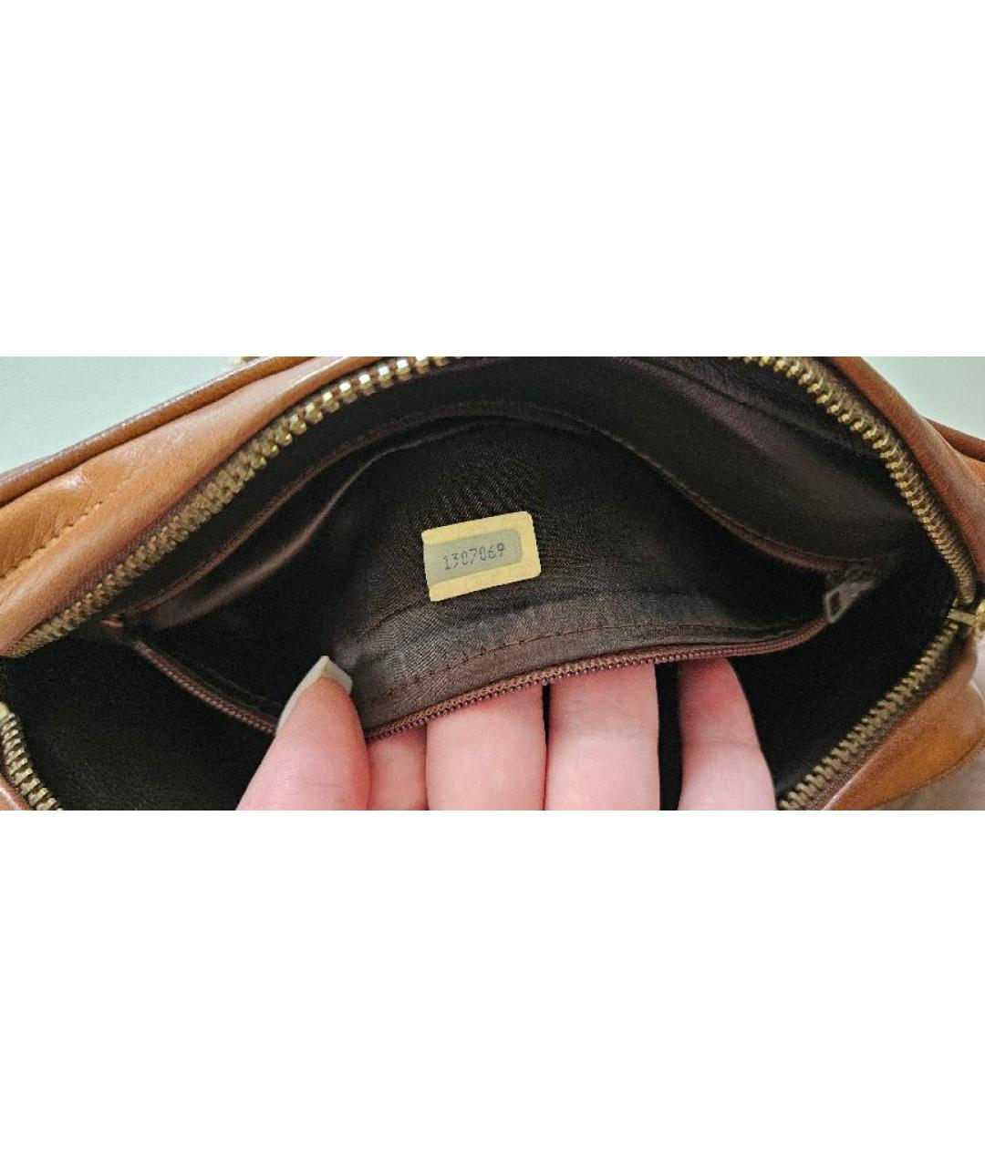 CHANEL Коричневая кожаная сумка через плечо, фото 4