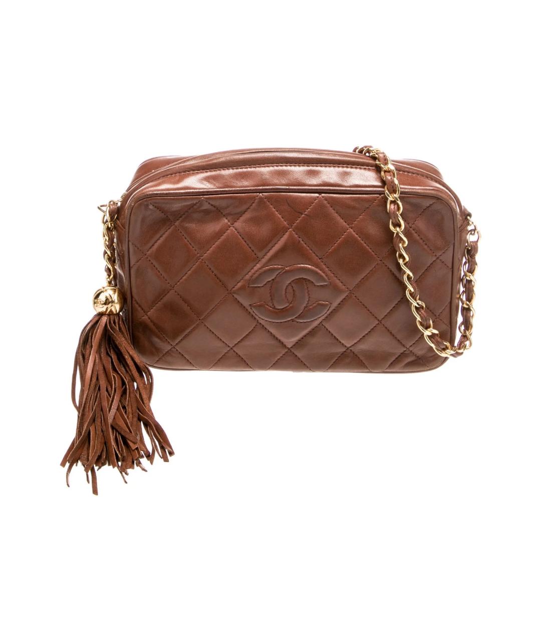 CHANEL Коричневая кожаная сумка через плечо, фото 1