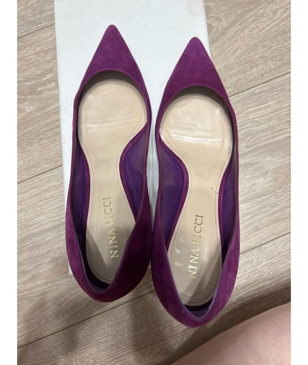NINA RICCI Фиолетовые замшевые туфли, фото 3