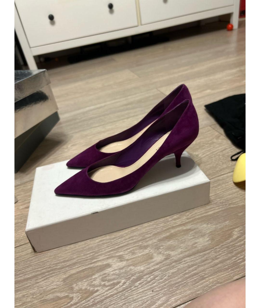 NINA RICCI Фиолетовые замшевые туфли, фото 8
