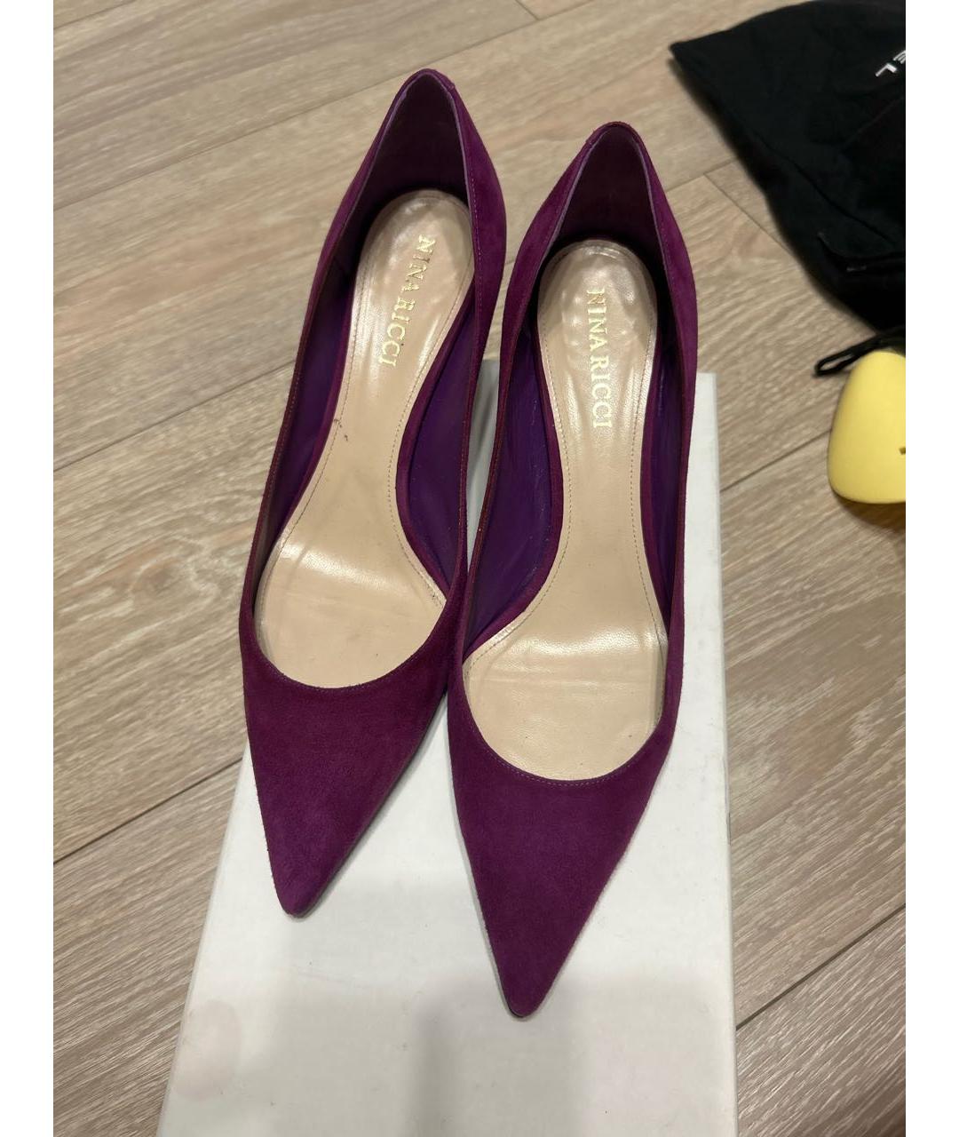NINA RICCI Фиолетовые замшевые туфли, фото 2