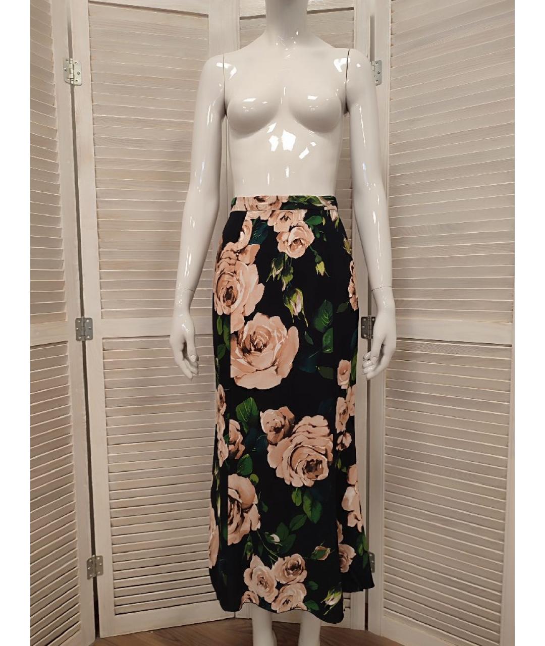 DOLCE&GABBANA Черная вискозная юбка миди, фото 10