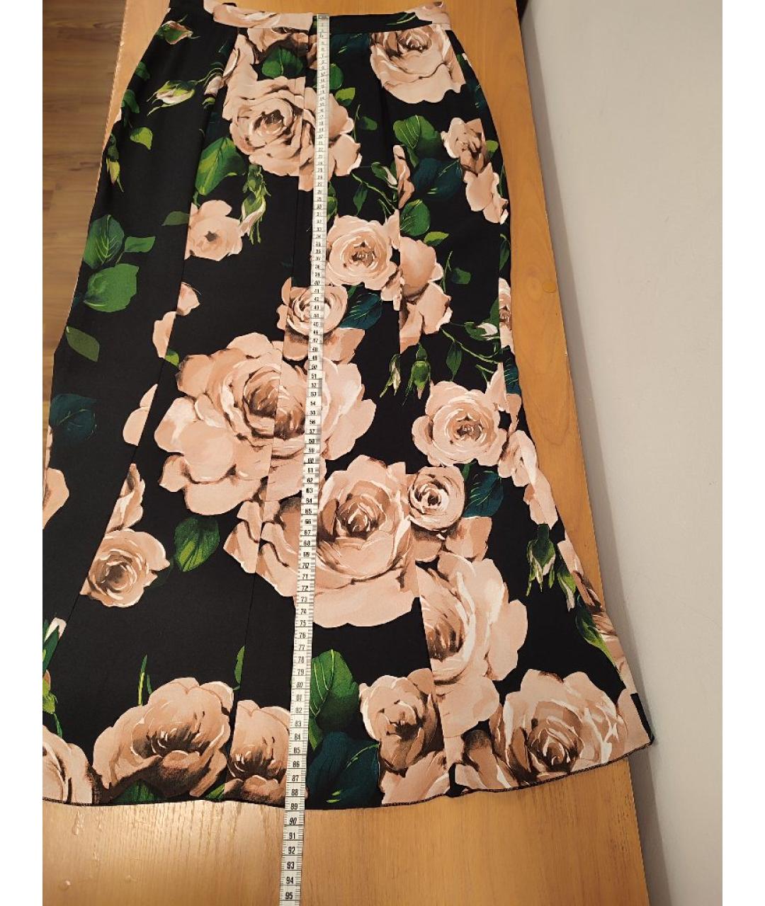 DOLCE&GABBANA Черная вискозная юбка миди, фото 9