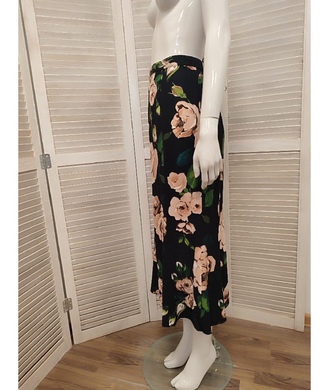 DOLCE&GABBANA Черная вискозная юбка миди, фото 4