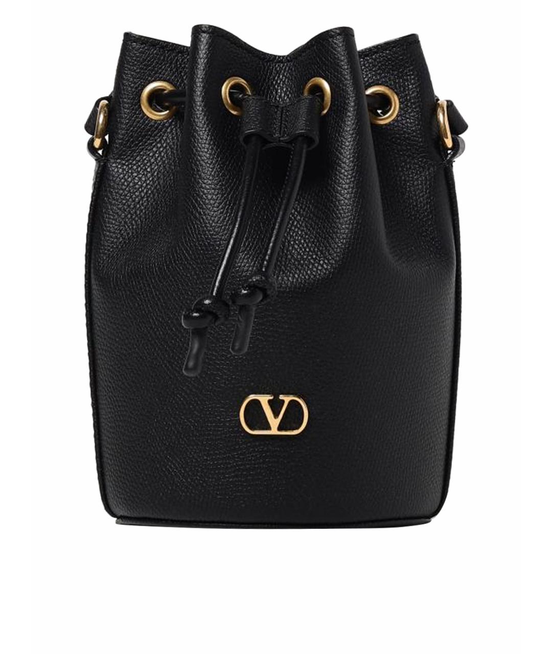VALENTINO Черная кожаная сумка тоут, фото 1