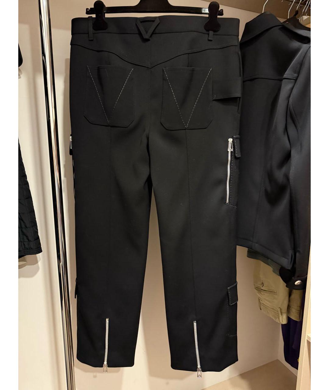 BOTTEGA VENETA Черные шерстяные повседневные брюки, фото 2