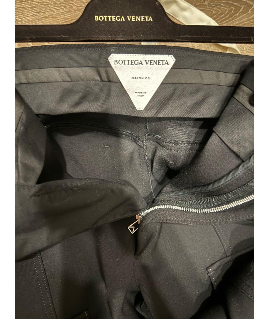 BOTTEGA VENETA Черные шерстяные повседневные брюки, фото 4