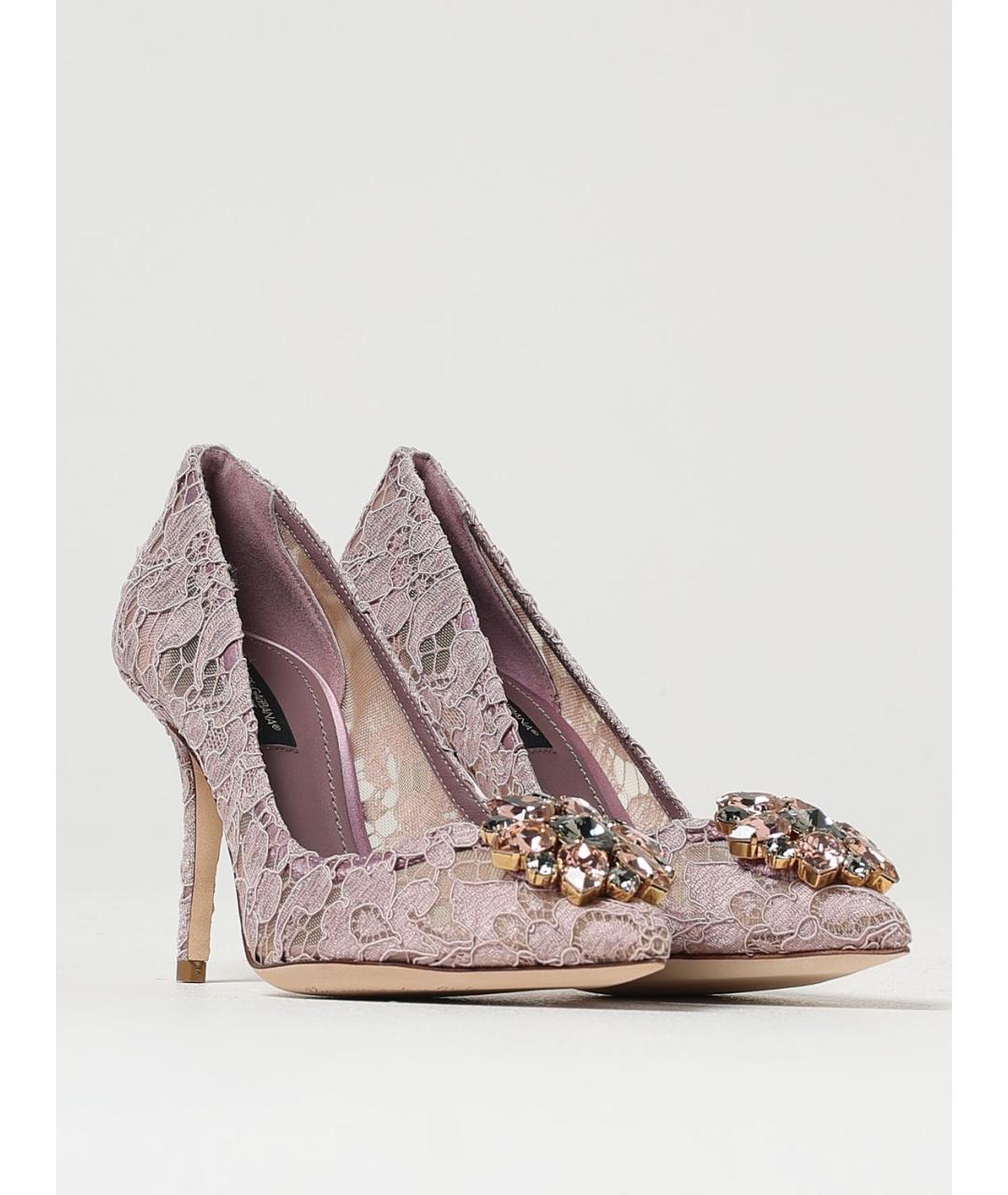 DOLCE&GABBANA Розовые текстильные туфли, фото 2