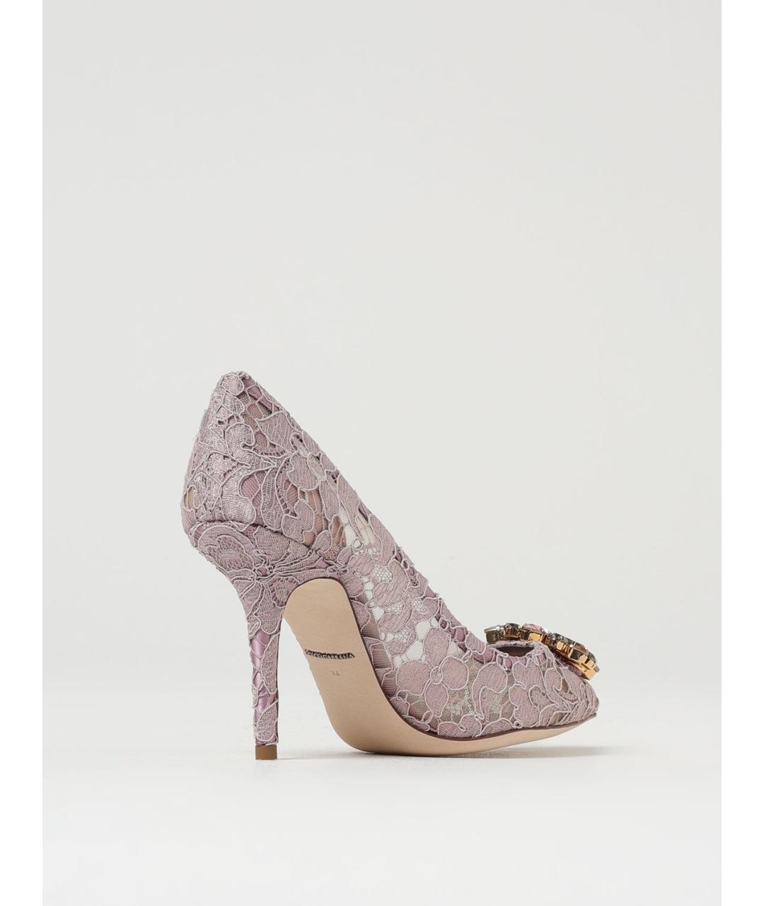 DOLCE&GABBANA Розовые текстильные туфли, фото 3
