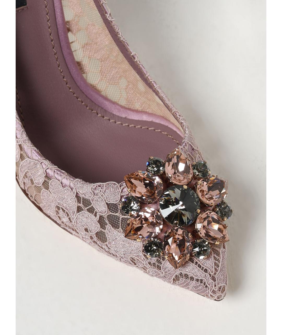 DOLCE&GABBANA Розовые текстильные туфли, фото 4