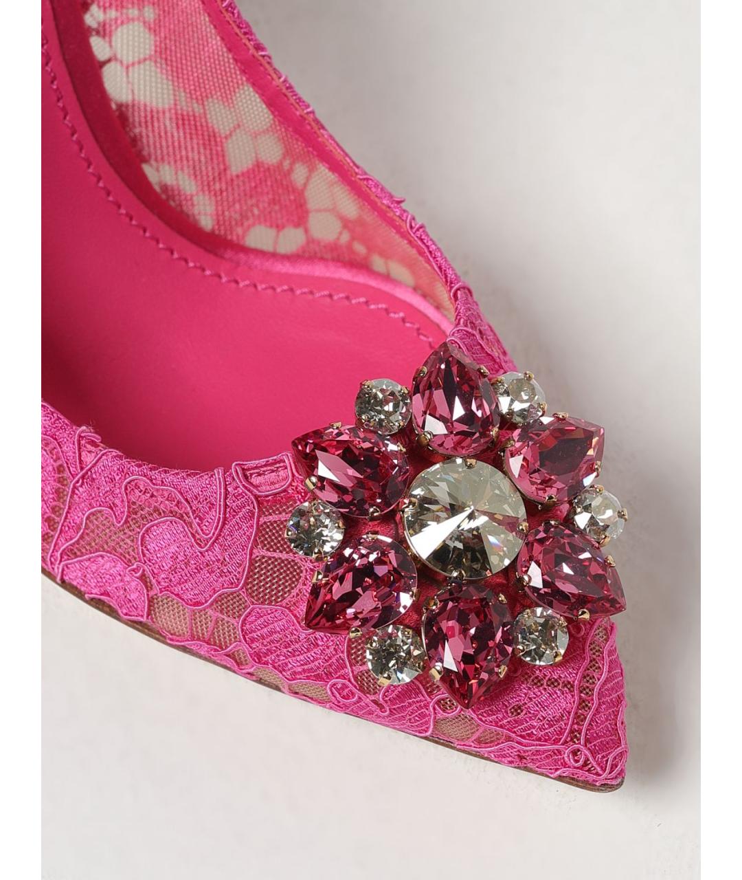 DOLCE&GABBANA Фуксия текстильные туфли, фото 4