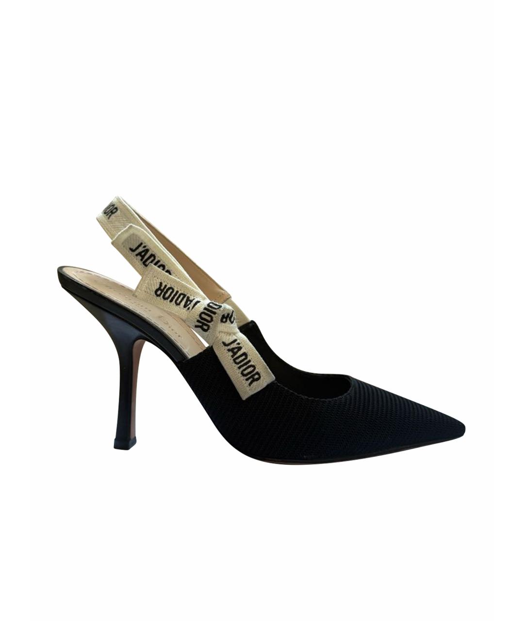 CHRISTIAN DIOR Черные текстильные туфли, фото 1