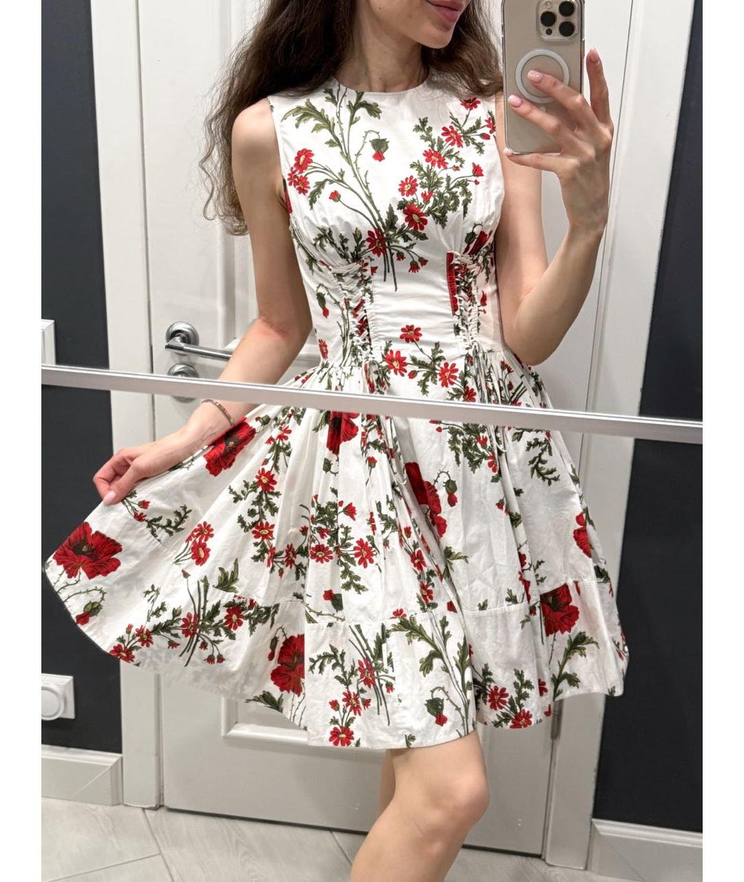 ALEXANDER MCQUEEN Белое хлопковое повседневное платье, фото 7