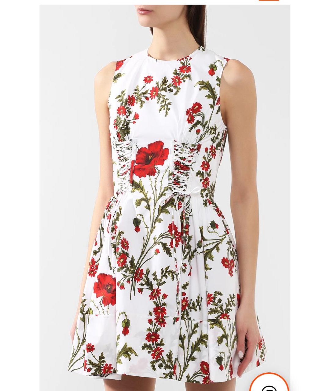 ALEXANDER MCQUEEN Белое хлопковое повседневное платье, фото 4
