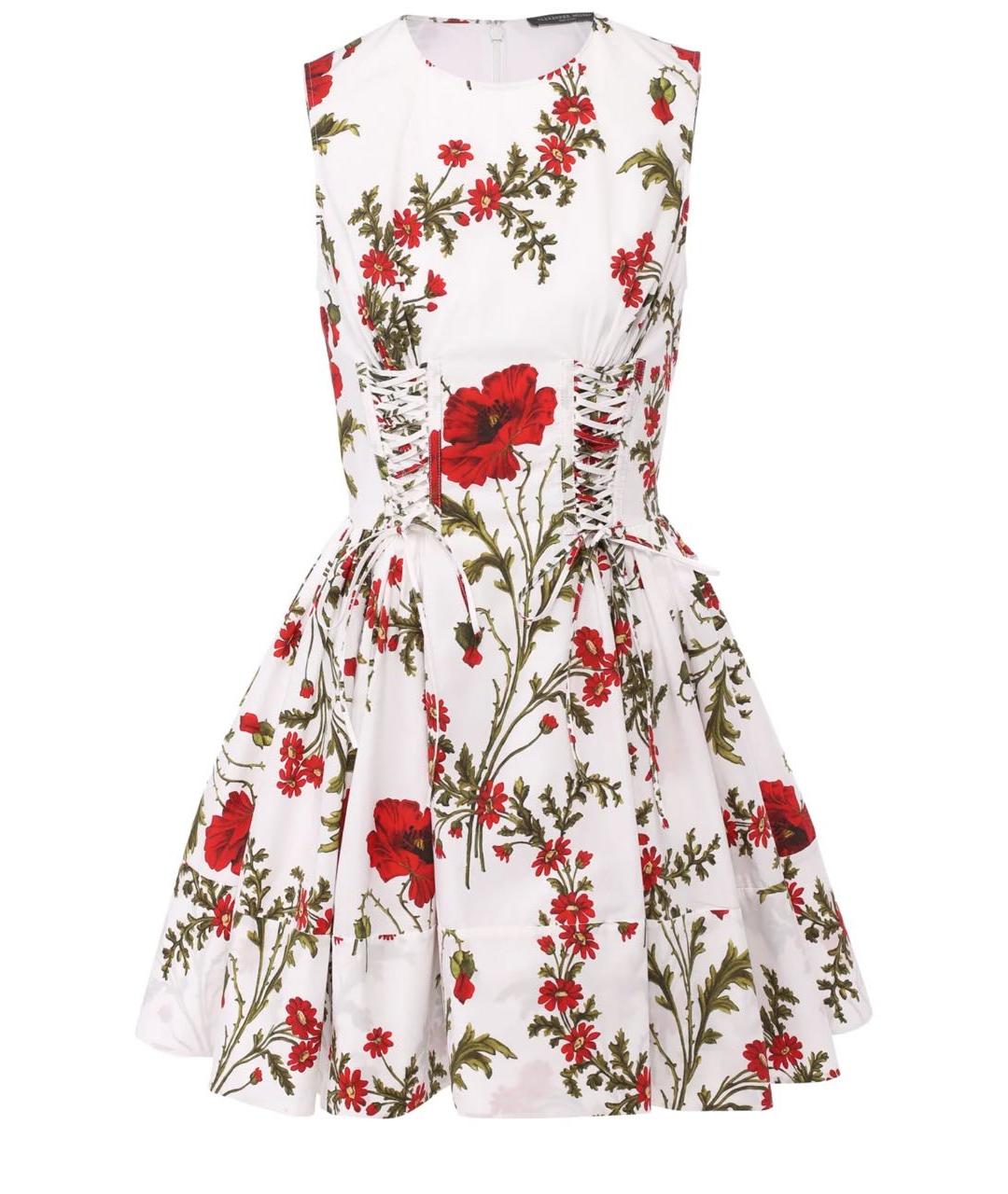 ALEXANDER MCQUEEN Белое хлопковое повседневное платье, фото 1