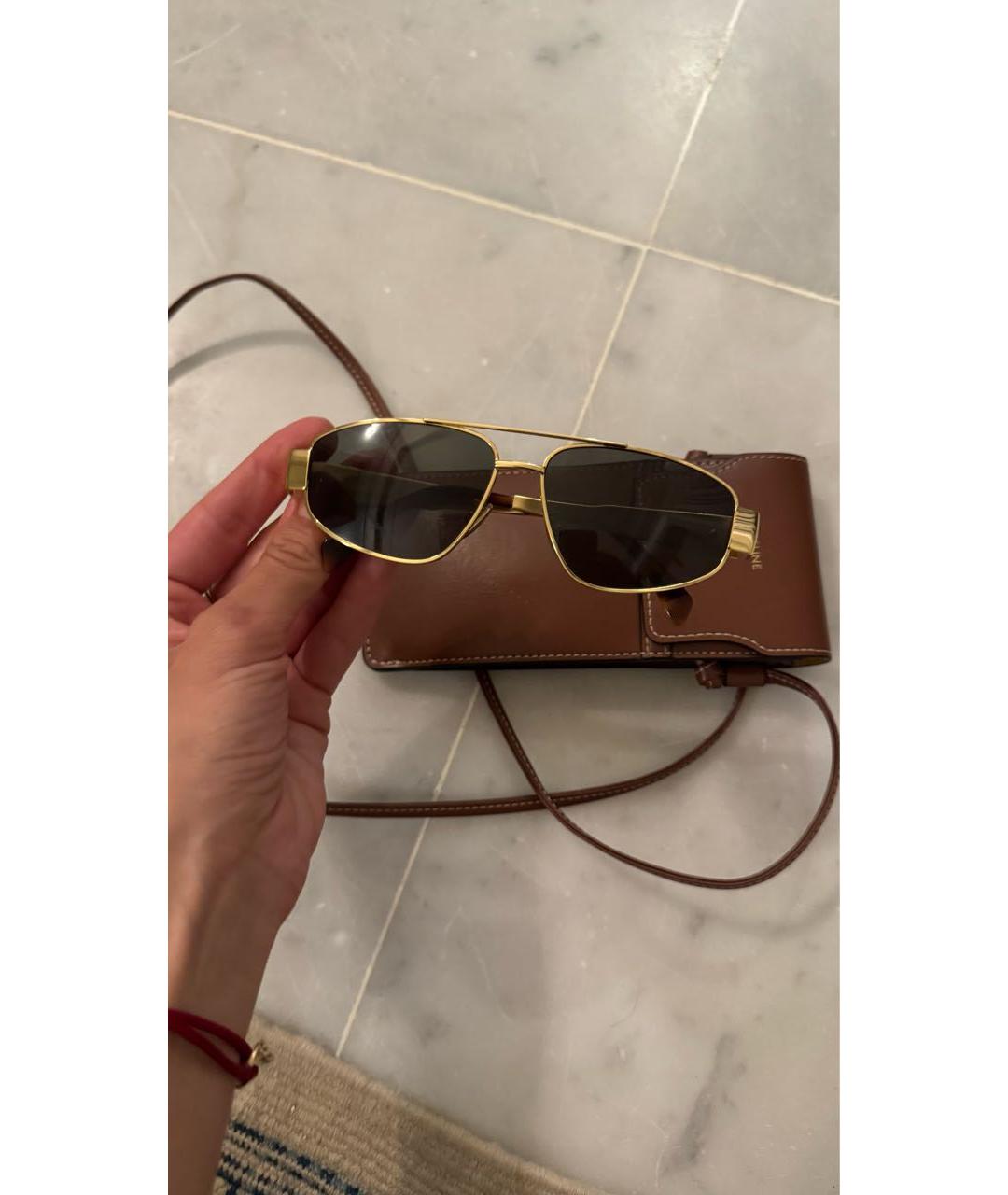 CELINE Золотые солнцезащитные очки, фото 2