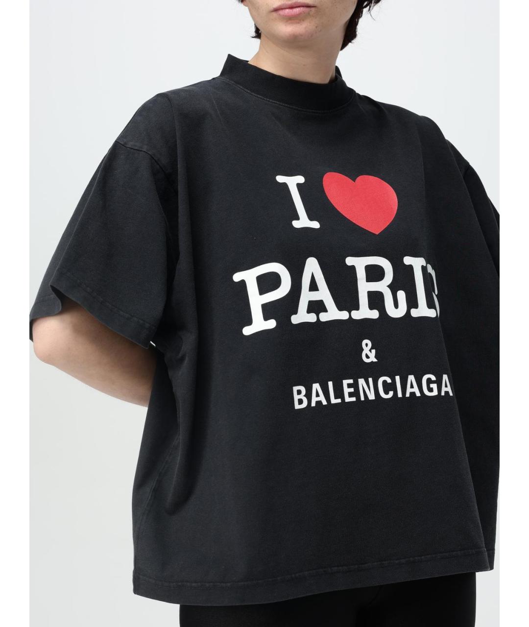 BALENCIAGA Черная футболка, фото 4