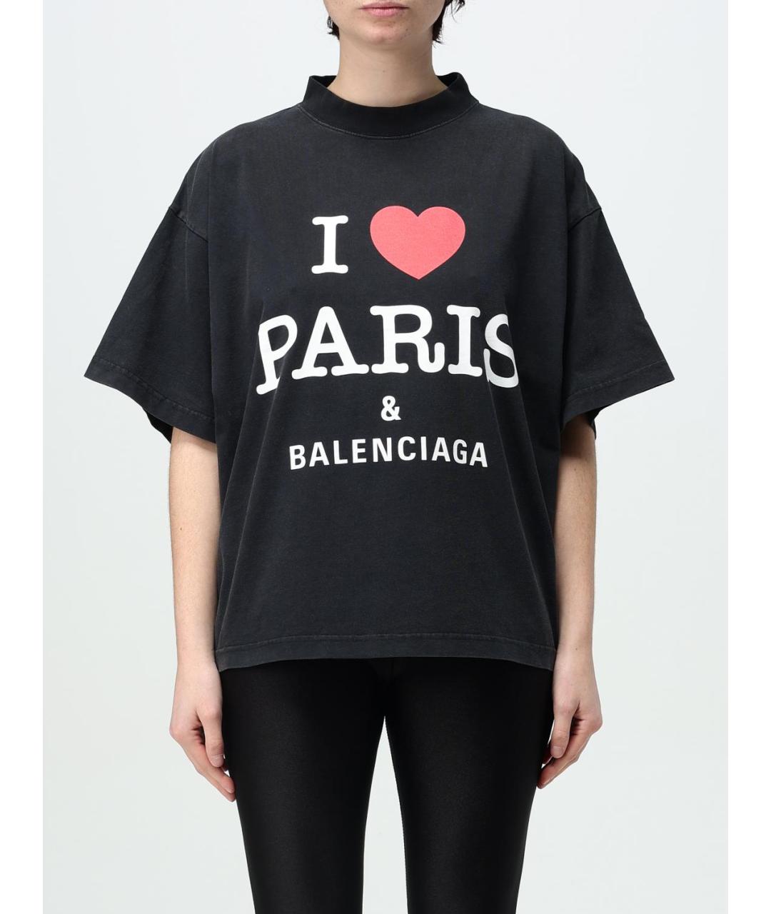 BALENCIAGA Черная футболка, фото 2