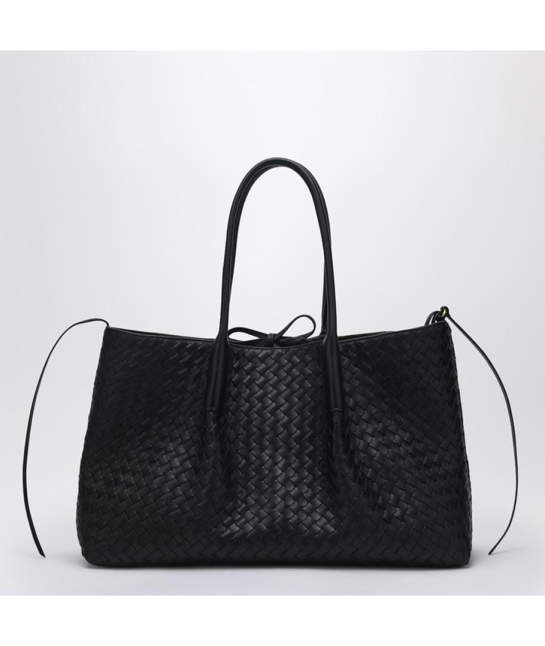 BOTTEGA VENETA Черная кожаная сумка тоут, фото 5