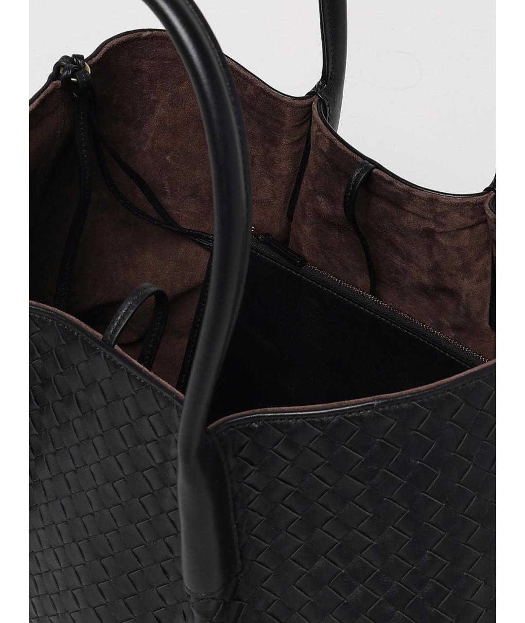 BOTTEGA VENETA Черная кожаная сумка тоут, фото 4