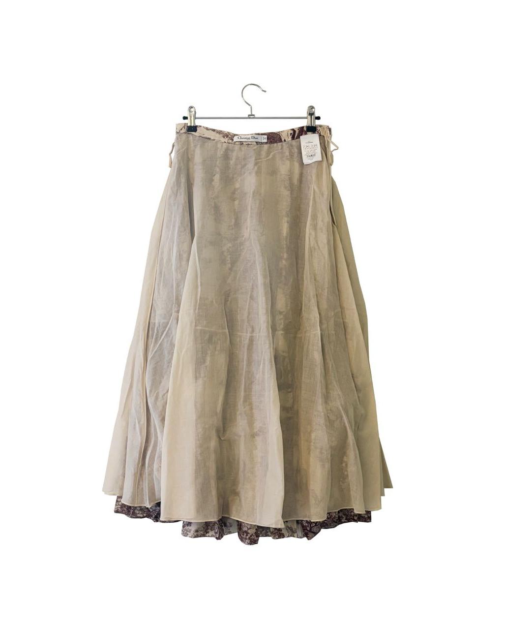 CHRISTIAN DIOR Мульти хлопковая юбка миди, фото 3