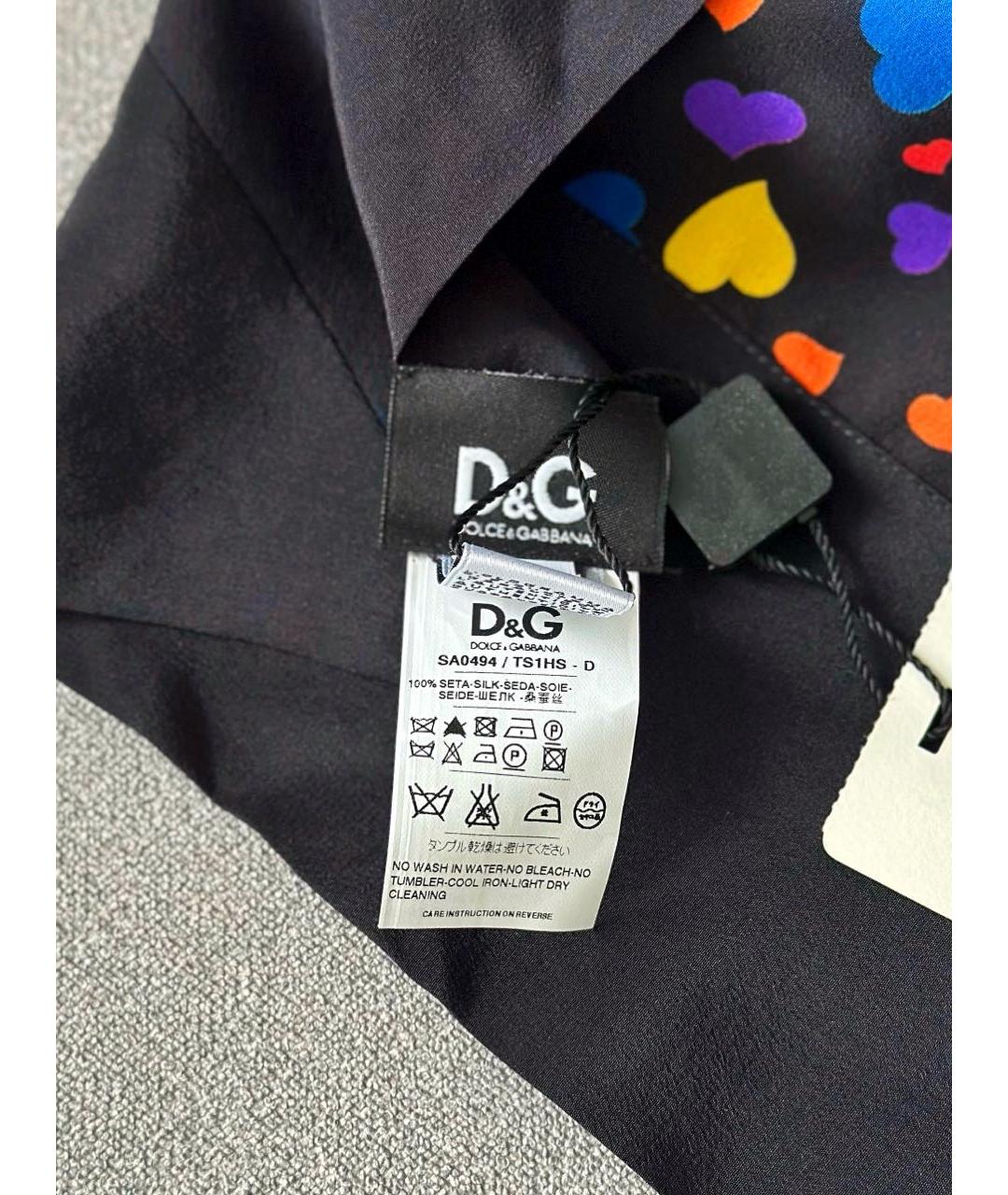 DOLCE&GABBANA Черный шелковый платок, фото 6