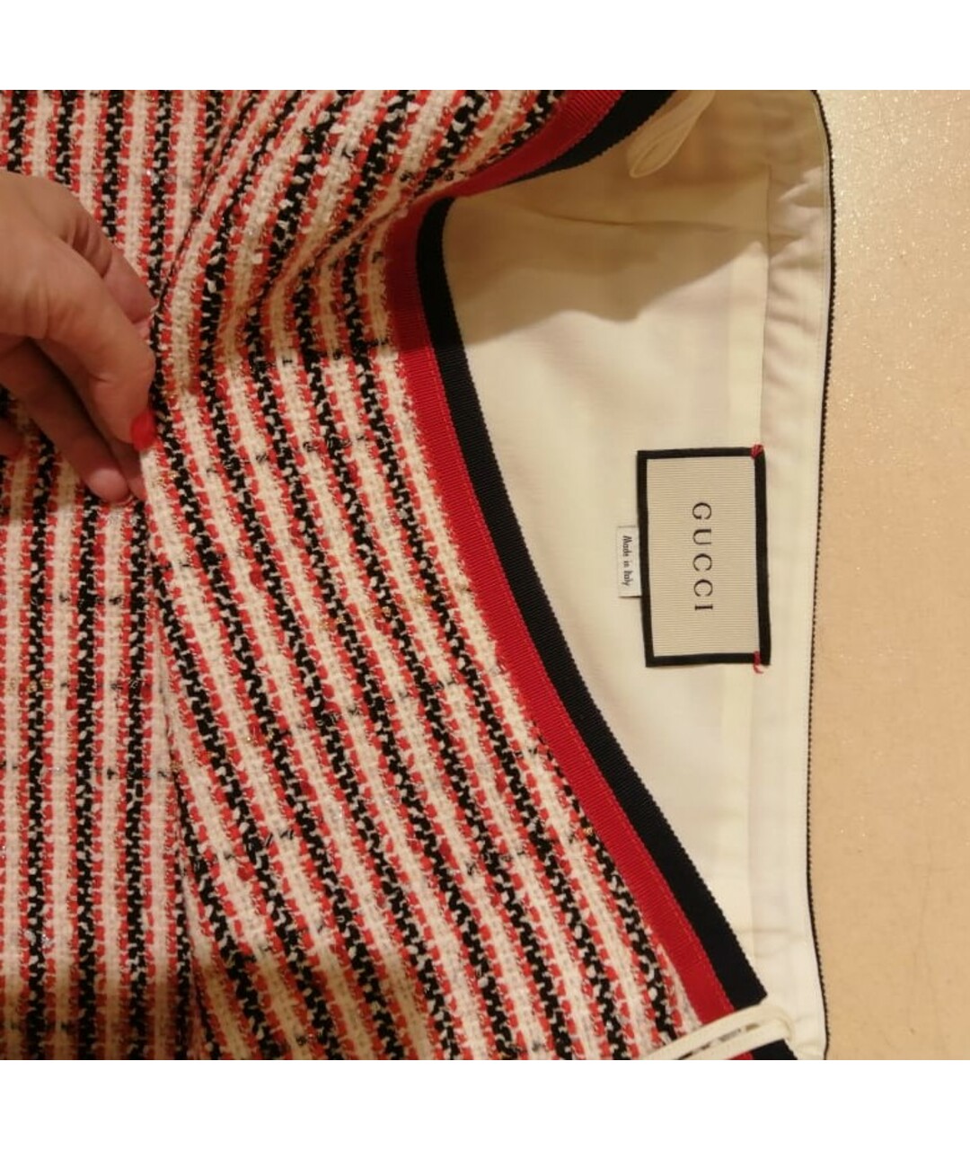 GUCCI Красная хлопковая юбка мини, фото 3